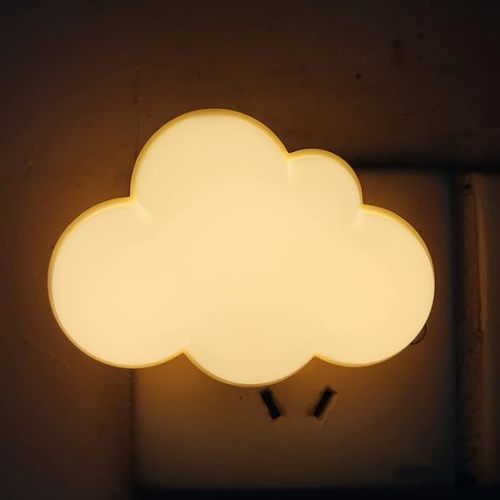 AUSAYE Sensor LED Night Light Plug-in Night Lights for Kids Adults, Cute Dream Lighting Wall Lamp Cloud NightLight for Bedroom Bathroom,Toilet,Stairs,Kitchen,Hallway Home Decor - Yellow Base - 1 Pack