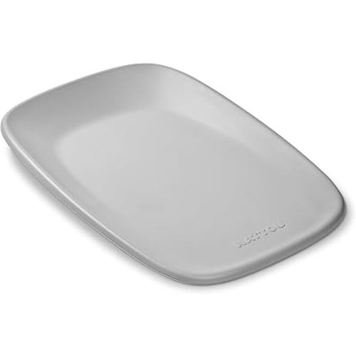 Nattou Softy Changing Pad - Wipeable Baby Changing Mat- Durable, Water-Resistant, Cocoon Shape with Honeycomb Bottom Grips BPA-Free, Assimilates Room Temperature - Grey
