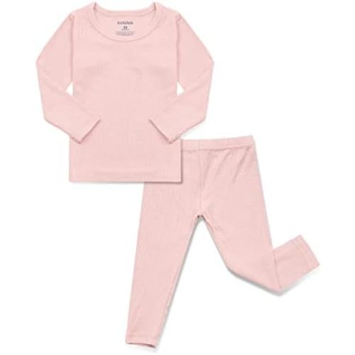 AVAUMA Baby Boys Girls Pajama Set Kids Toddler Snug fit Ribbed Sleepwear pjs for Daily Life Style