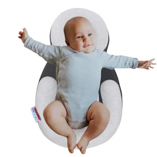 Ultra Soft Baby Pillow Portable Adjustable Anti-Roll 3D Air Mesh Fabric Newborn Infant Must Have Essentials Shower Gift (Gray)