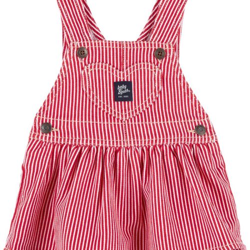 Red Baby Hickory Stripe Twill Jumper Dress | oshkosh.com