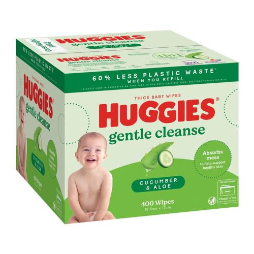 Huggies Thick Baby Wipes Cucumber & Aloe 400 Pack