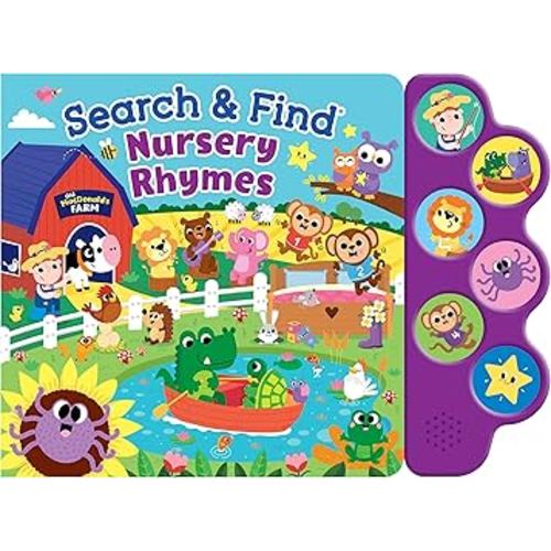 Search & Sing Nursery Rhymes - Interactive Sound Book for Toddlers | 6 Songs & Hidden Picture Fun | Engaging Musical Board Book for Early Learning