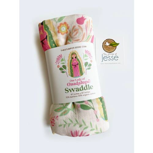 Our Lady of Guadalupe Muslin Deluxe Swaddle | Catholic gift | Baptism | Virgin Mary blanket | Catholic Swaddle