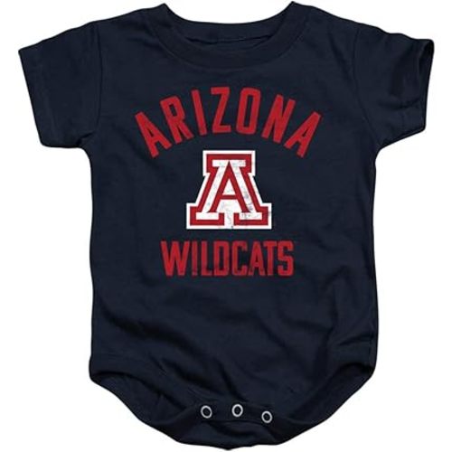 University of Arizona Official One Color Wildcats Logo Unisex Infant Snap Suit for Baby, Navy, Small (6 Months)