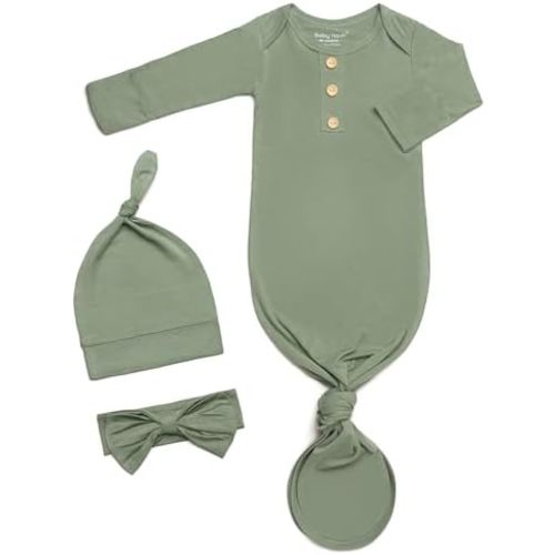 Infant Newborn Baby Knotted Gown, Sleepwear Romper Newborn Essentials Outfits Perfect for Newborn Boys and Girls Photography