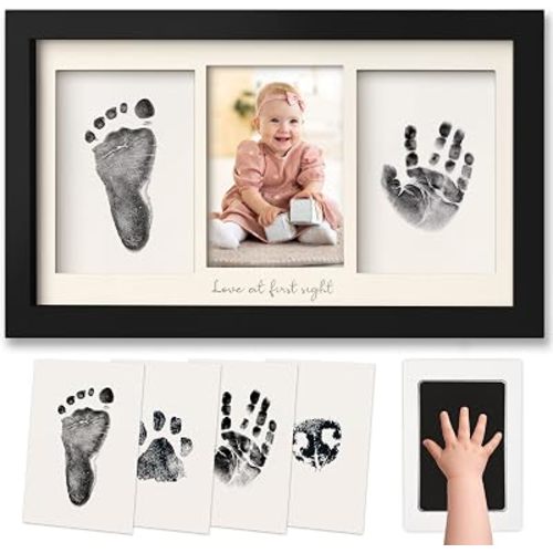 Inkless Hand and Footprint Kit, Boy Girl Newborn Keepsake (Onyx Black)