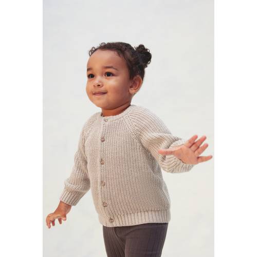 PATENT-KNIT COTTON CARDIGAN