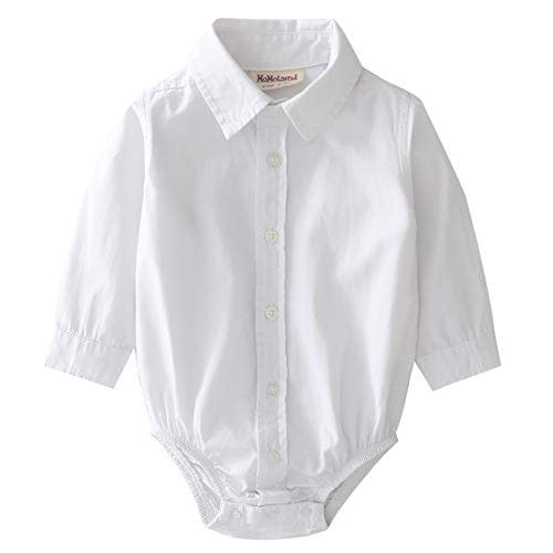 MOMOLAND Infant Baby Boys Woven Button Up Bodysuit Shirt