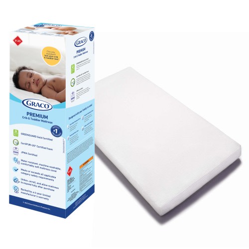 Graco Premium Crib & Toddler Mattress and 2-Pack Mattress Protector Bundle