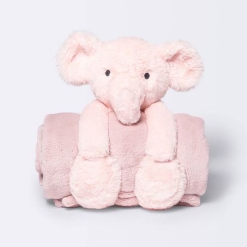 Plush Blanket With Soft Toy - Cloud Island™ Pink Elephant
