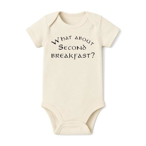 What About Second Breakfast Onesie® - 100% Cotton -Cream Color (Newborn, Cream)