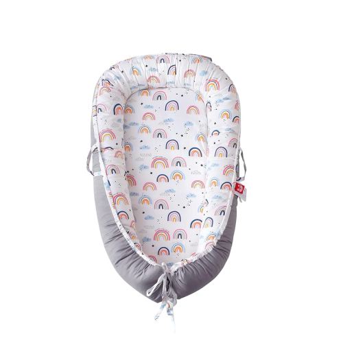 Baby Lounger for Newborn 0-24 Months, Snuggle Nest for Baby Boys, Breathable & Soft Cotton Infant Lounger Cover, Portable and Lightweight Baby Cushion for Home and Travel,Grey