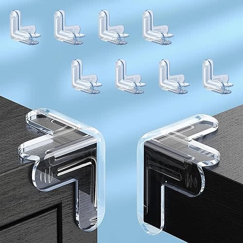 8 Pack Corner Protector Baby, xuenair Table Corner Protectors for Furniture, [Soft Silicone] Clear Corner Guards Protectors Bumpers for Glass Counter Top Cabinet Safety Baby Proofing