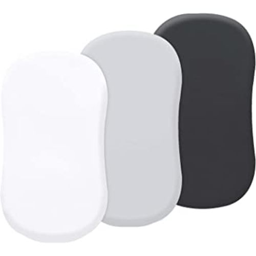 David's Kids 3 Pack Bassinet Sheets, Ultra Soft Silky Breathable Cradle Sheets for Boys Girls Neutral,Univeral Fit for Most Cradle and Bassinet Mattress, White & Light Grey & Black