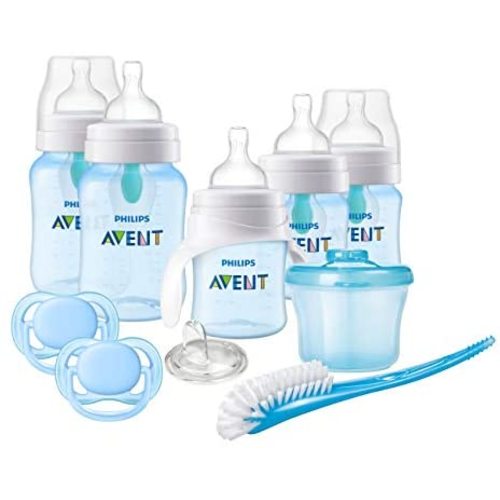Philips Avent Anti-colic Baby Bottle with AirFree vent Beginner Gift Set Blue, SCD393/05