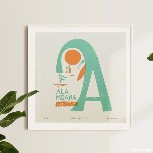 Alphabet Surf Spots - 12x12 Limited Edition Screen Print Set of 4