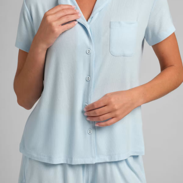 Slinky Rib Short Sleeve PJ Set | Ribbed Pajama Set | Comfrt
