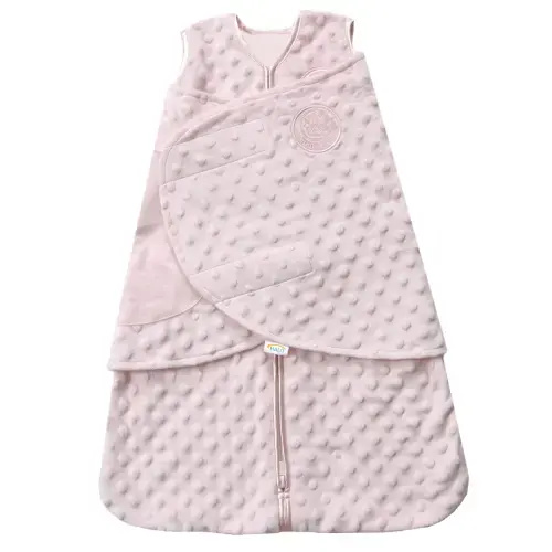 Pink Plushy Dot Velboa Swaddle | HALO - Newborn