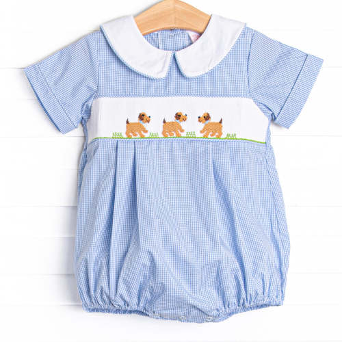 Playdate Puppies Boy Smocked Bubble, Blue
–
Stitchy Fish