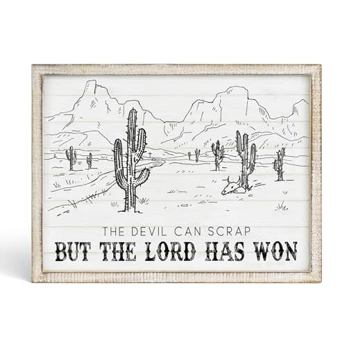 Putuo Decor Bohemian Western Wall Decor, Artistic Cowboy Prints, Square Wall Pediments for Living Room and Hallway (Cactus)