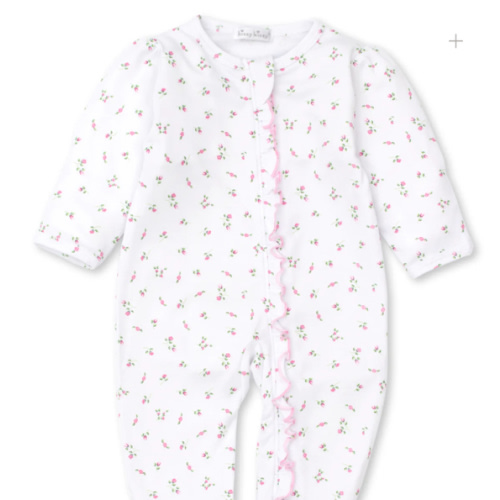 Garden Roses Ruffle Zip Footie