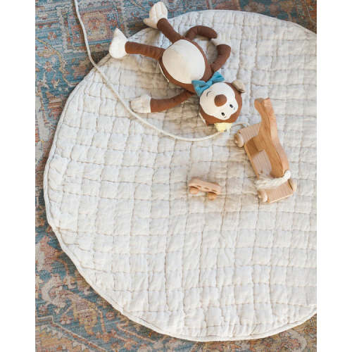 Linen Play Mat, Natural Chambray - Hunt and Bloom