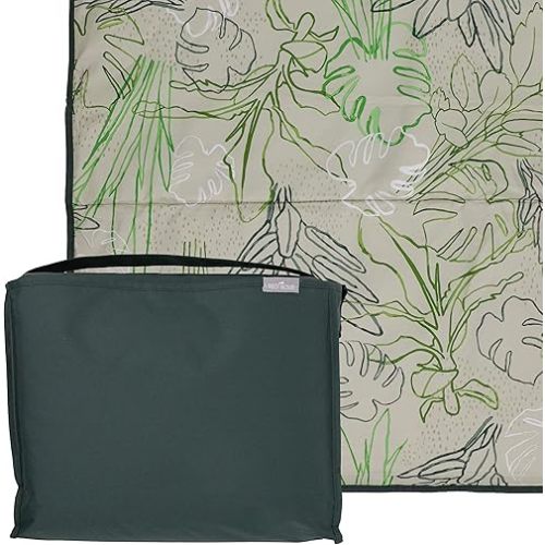 RED ROVR Large Indoor/Outdoor Adventure Blanket |for Parks, The Beach and Indoor activites |Compact with Shoulder Strap & Pocket (Rain Forest)