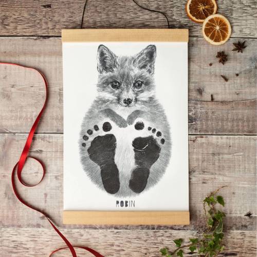 Personalised Baby Fox Footprint Kit