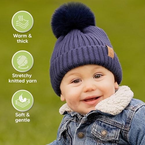 2-Pack Baby Hats, Baby Beanies for Girls, Boys - Toddler Hat, Newborn Hats, Beanies Babies, Baby Girl Hats, Baby Boy Hats, Infant Hat Baby Beanie, Kids Hat, Toddler Boy Hat, Toddler Girl Hat (Blast) - One Size