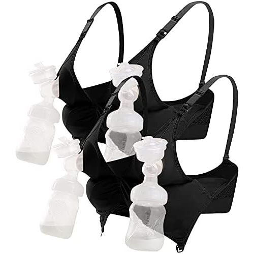 4HOW Pumping Bra Hands Free Nursing Pumping aBra All in One Wireless Padded Maternity Bralette for Large Bust