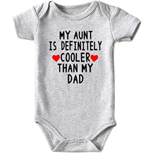 Aunt Cool Than Dad Baby Boy Clothes Unisex Funny Baby Girl Baby Bodysuit 0-3 months