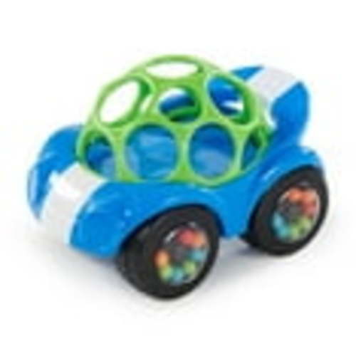 Bright Starts Oball Easy Grasp Rattle & Roll Toy Sports Car BPA-Free Infant Crawling Toy, 1 Pack, Age 3 Months and up, Blue/Green C21