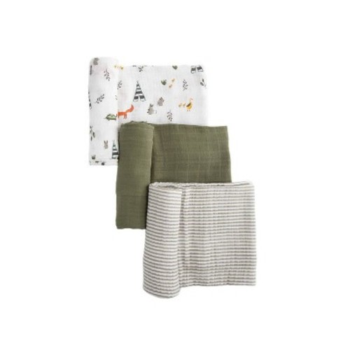 Little Unicorn Cotton Muslin Swaddle Blanket - 3pk, Color: Forest - Out of Stock