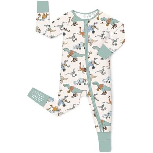 Bamboo Viscose Baby Convertible Footie Pajama, Zipper Pajamas for Baby Boys & Girls, Sleep & Play Footed