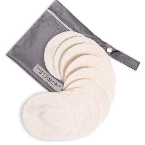 Kindred Bravely Organic Reusable Nursing Pads, Washable, for Breastfeeding & Leaking with Carry Bag, 10 Pack (Twilight)