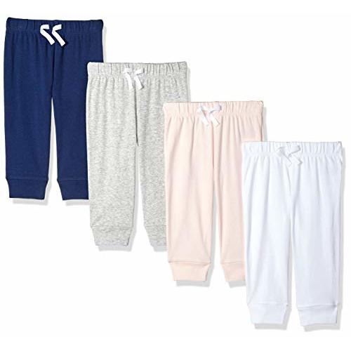 Amazon Essentials Baby Girls' Cotton Pull-On Pants, Multipacks