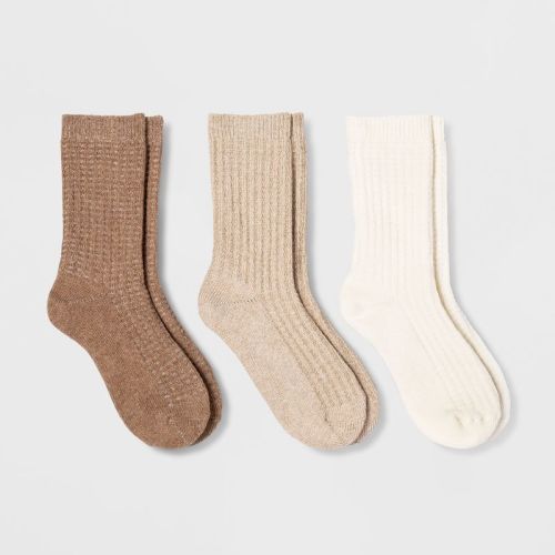 Women's 3pk Waffle Crew Socks - Universal Thread™ 4-10
