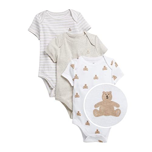 GAP unisex-baby 3-pack First Favourite Short Sleeve Bodysuit