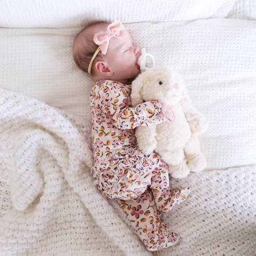 Mauvelous Meadow Ruffle Zipper Footie