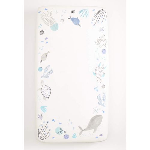 Stay Cool Sea 100% Organic Cotton Baby Crib Fitted Sheet
