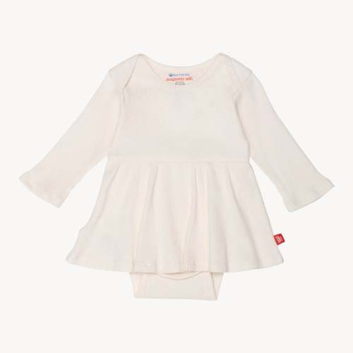 whipped cream ribbed cotton magnetic bodysuit dress