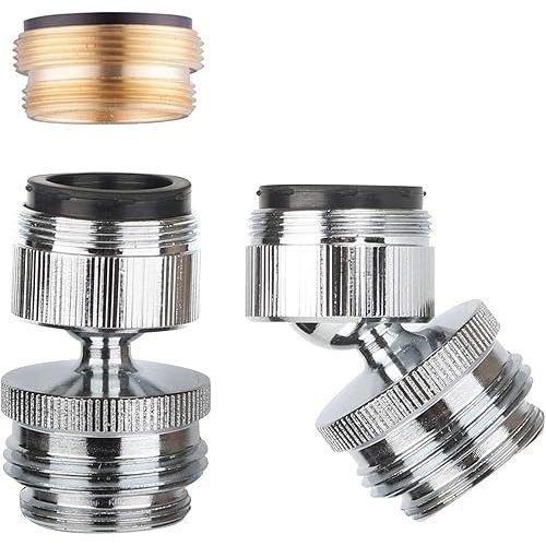 Hibbent Faucet Adapter Kit, Swivel Aerator Adapter to Connect Garden Hose - Multi-Thread Kitchen Sink Faucet Adapter, 3/4 Inch Garden Hose Adapter for Male to Male and Female to Male - Chrome Finished