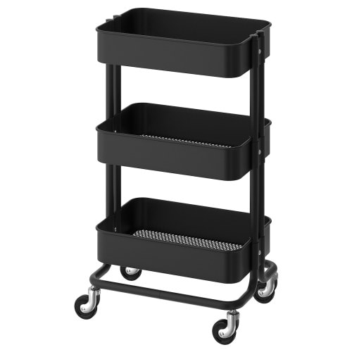 RÅSKOG Utility cart - black 13 3/4x17 3/4x30 3/4 "