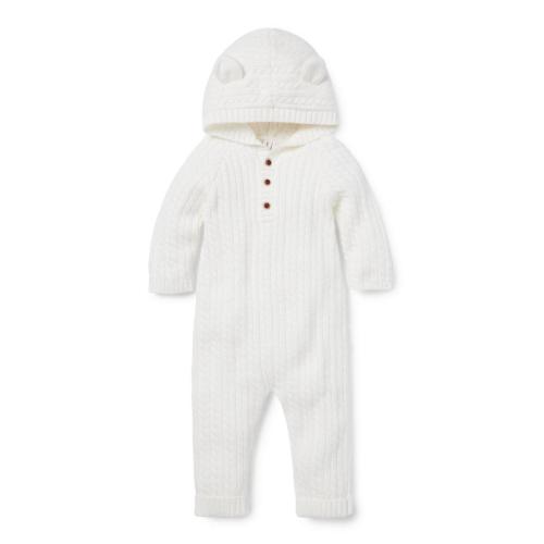 Janie and Jack The Cable Knit Bear Ear Baby One Piece