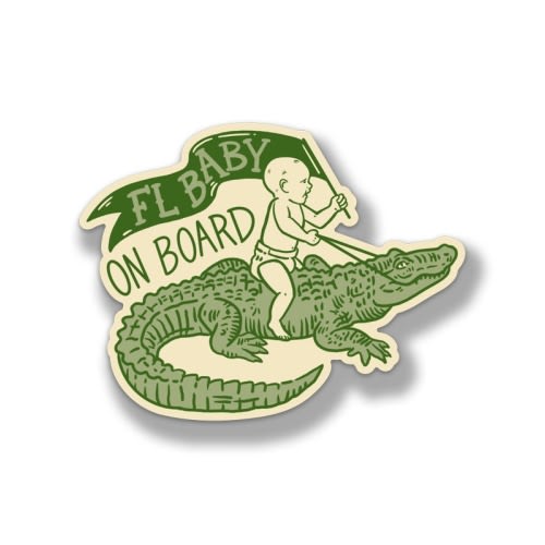 FL Baby On Board Magnet by Freehand Goods | Art by V. Steiner