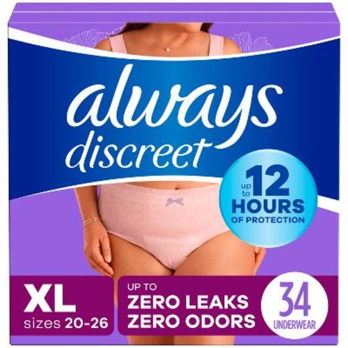 Always Discreet Adult Postpartum Incontinence Underwear For Women - Maximum Protection - Large - 28ct