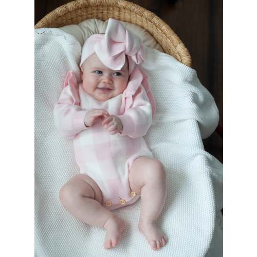 Baby Headband - Gingham Knit | Organic Cotton – Sweet June