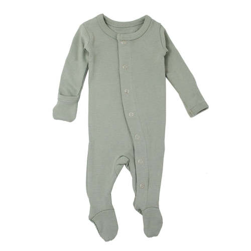 Organic Snap Footie in Seafoam 0-3M