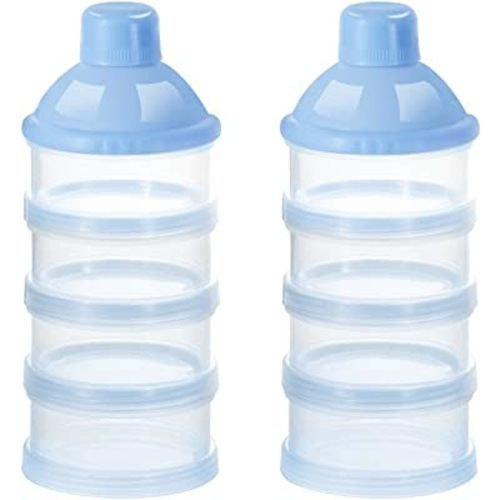 Accmor Formula Dispenser On The Go, 4 Compartments Stackable Formula Container for Travel, Baby Milk Powder Kids Snack Container, BPA Free